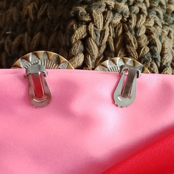 Vintage Jet Black Crystal Stud Earrings Clip - Picture 5 of 7